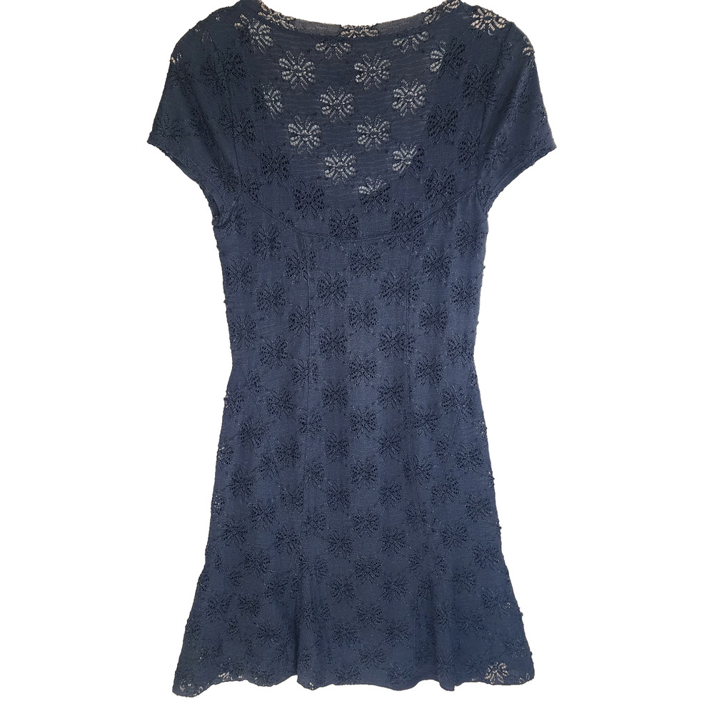 Free People Dress women's size small black lace mini Short Sleeve Round Neck